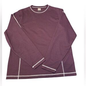 Urban Behavior Men’s Ribbed Knit Contrast Stitch Burgundy Pullover Sz L